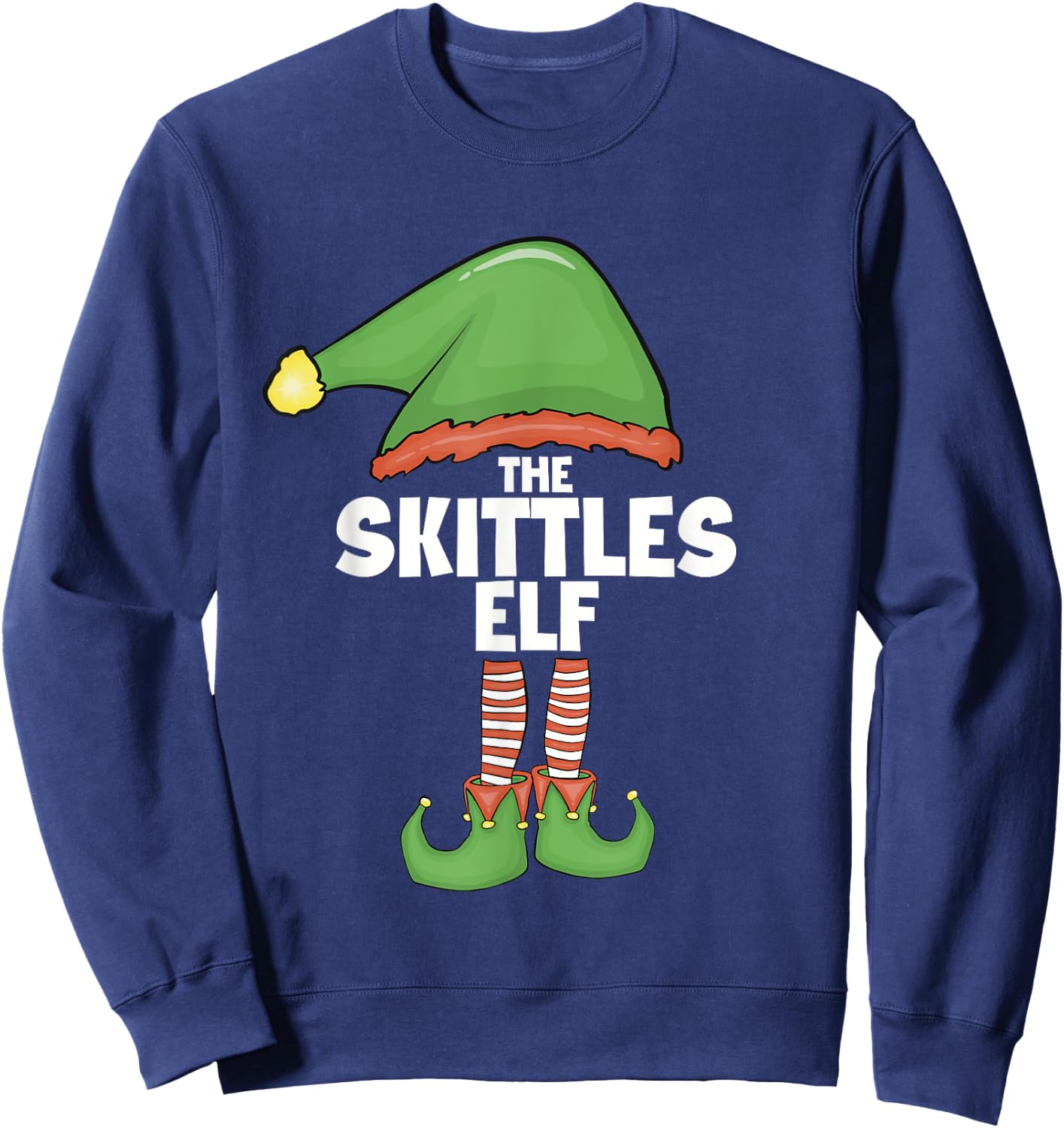 Skittles Elf Family Xmas Holiday Santa Elf Christmas Sweatshirt - Sweatshirt | Navy