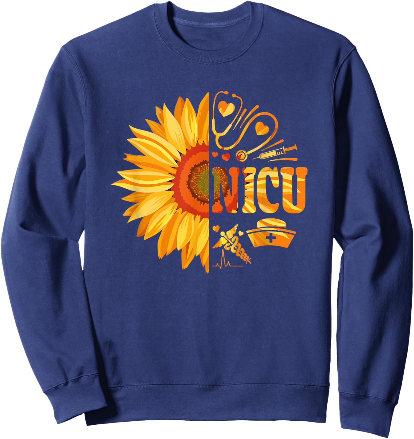 Sunflower NICU - Nursing Neonatal Intensive Care Unit Sweatshirt - Sweatshirt | Navy