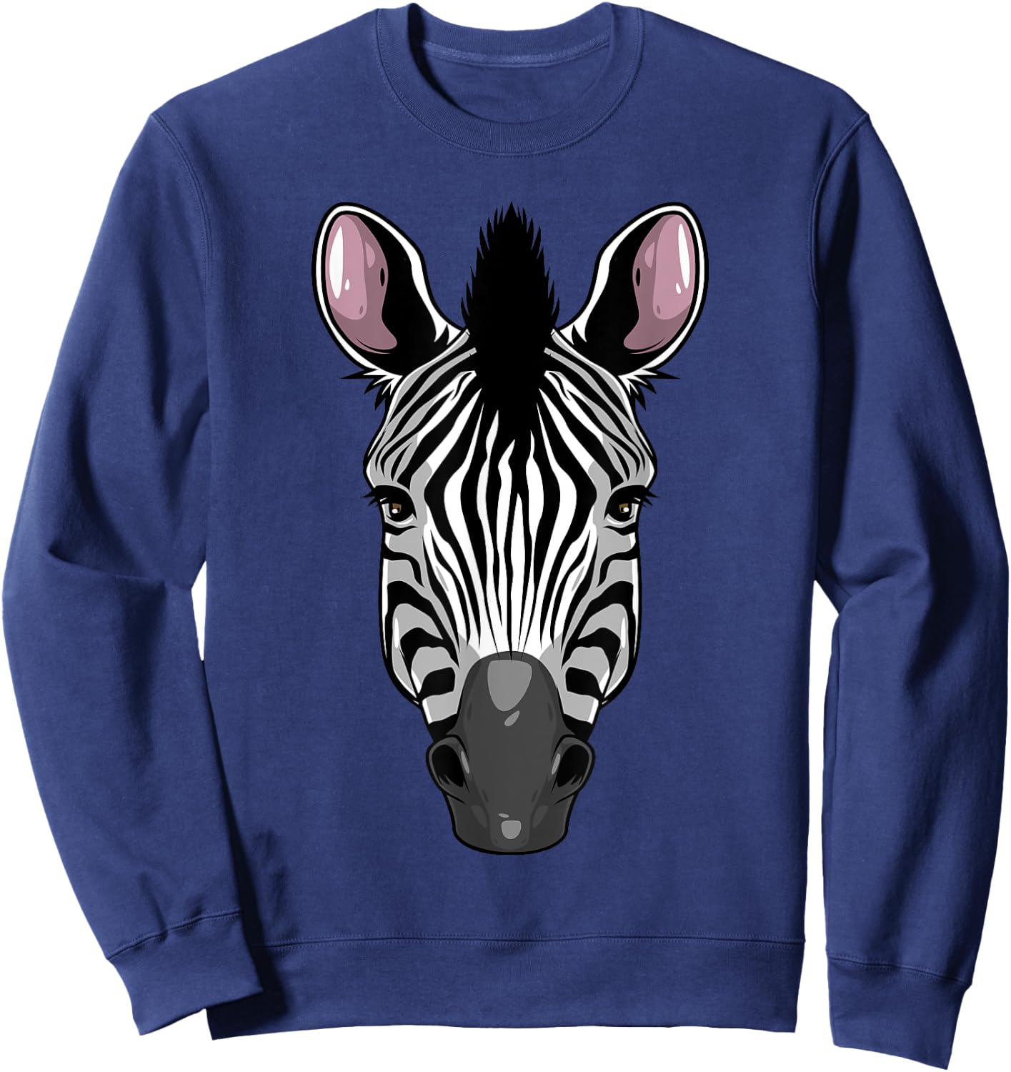 Funny Zebra Print Designs Women Stripe Equine Safari Sweatshirt - Sweatshirt | Navy