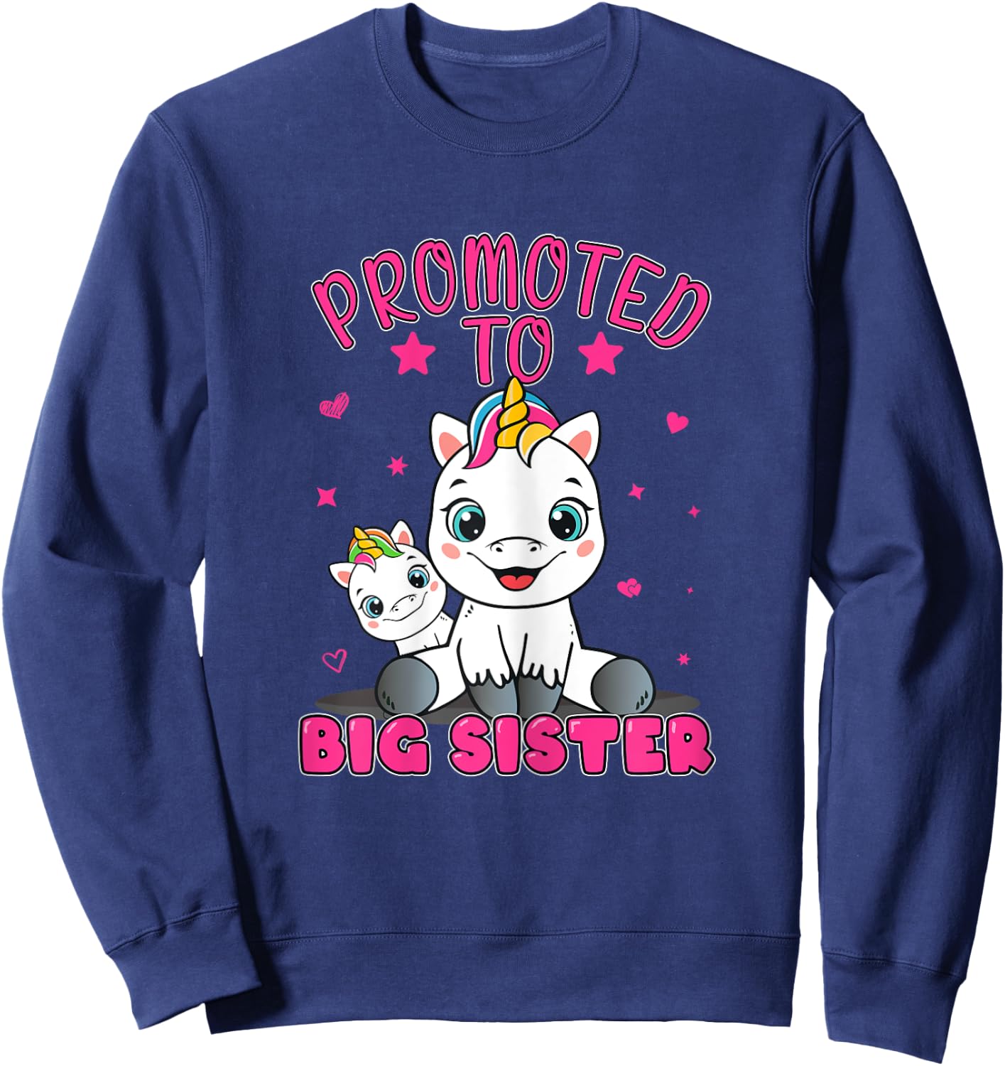 Promoted To Big Sister | Unicorn | Future Sister To Be Girls Sweatshirt - Sweatshirt | Navy