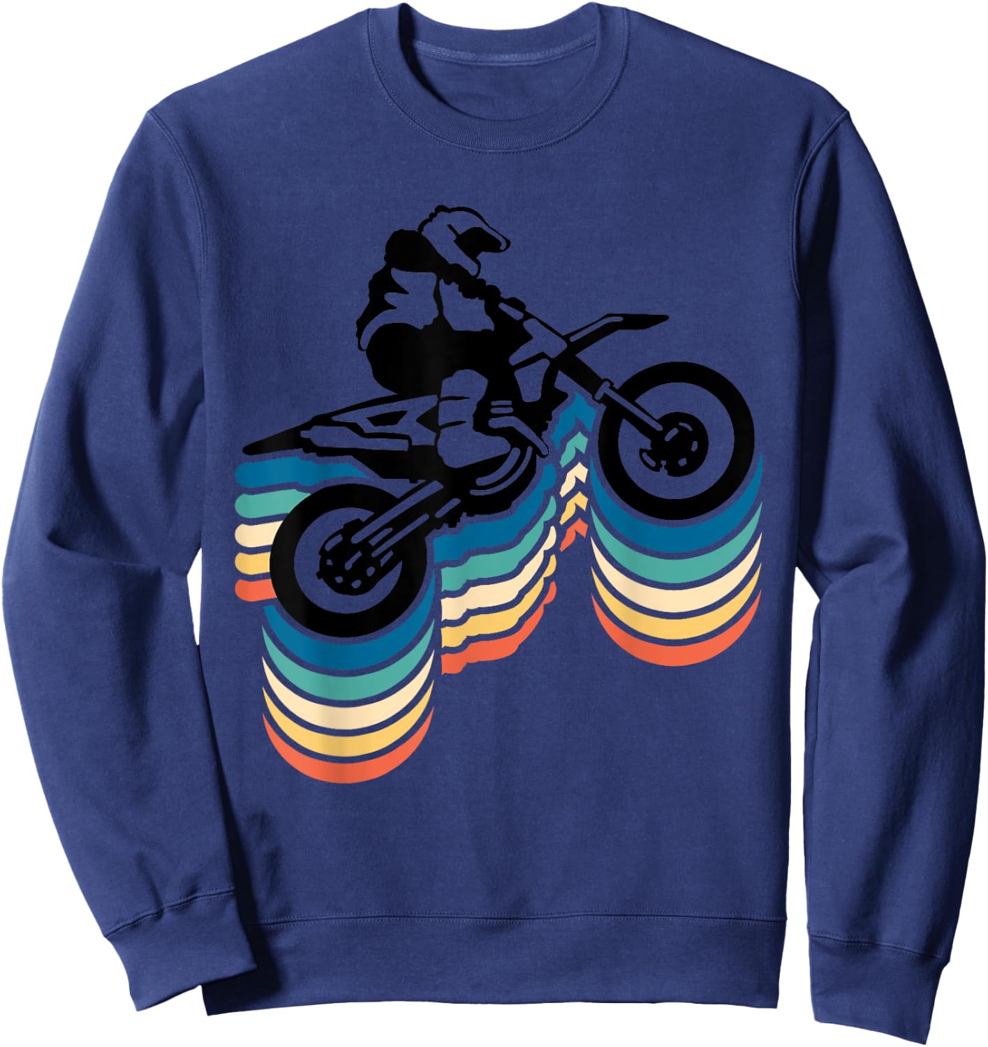 Retro Dirt Bike Rider Funny Enduro Biker Motorcycle Lovers Sweatshirt - Sweatshirt | Navy