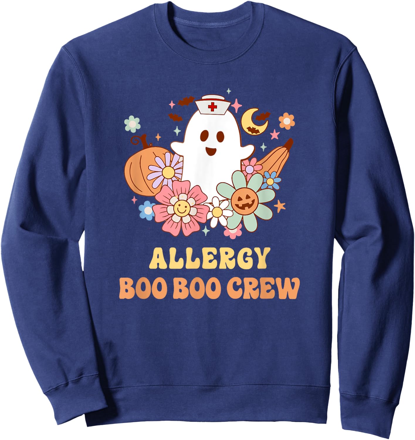 Allergy Boo Boo Crew Nurse Halloween Sweatshirt - Sweatshirt | Navy