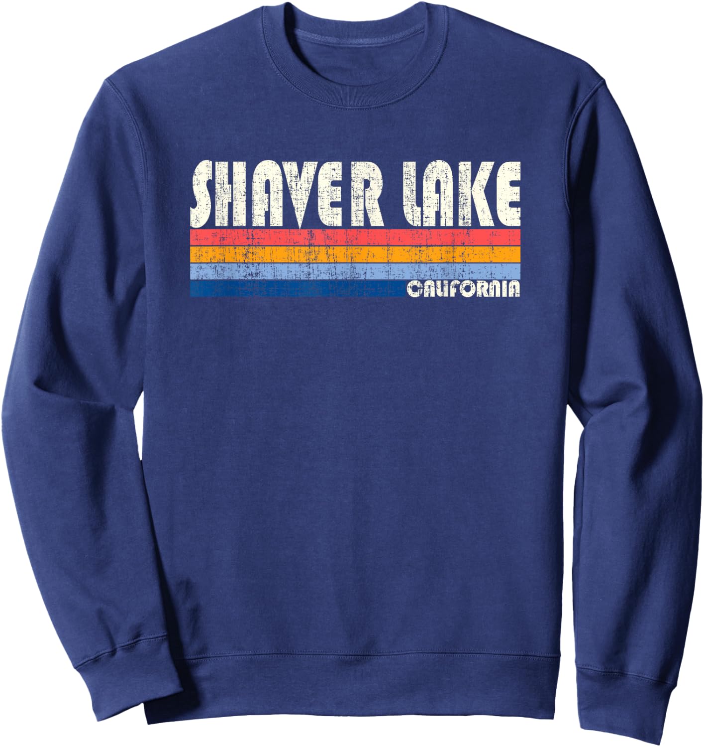Retro Vintage 70s 80s Style Shaver Lake, CA Sweatshirt - Sweatshirt | Navy