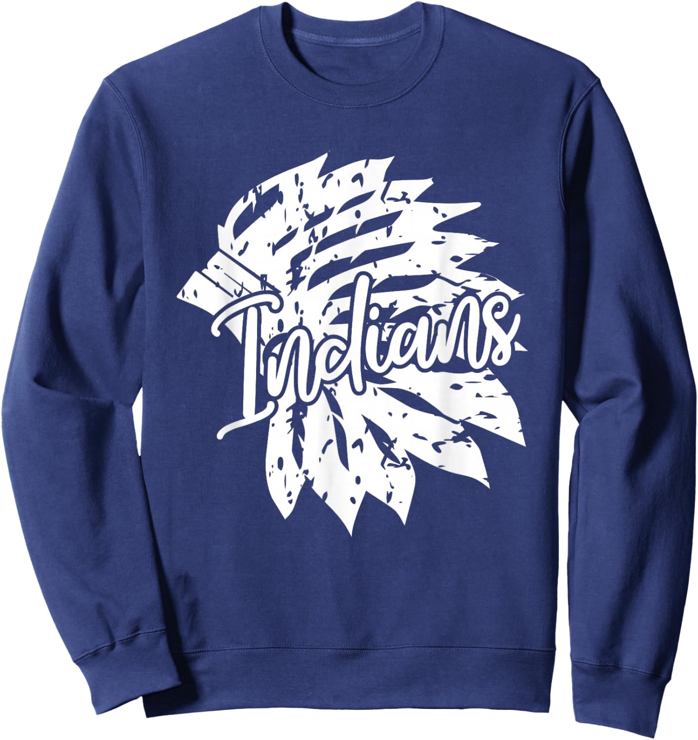 Port Neches-Groves High School Heart Indians Football Sweatshirt - Sweatshirt | Navy
