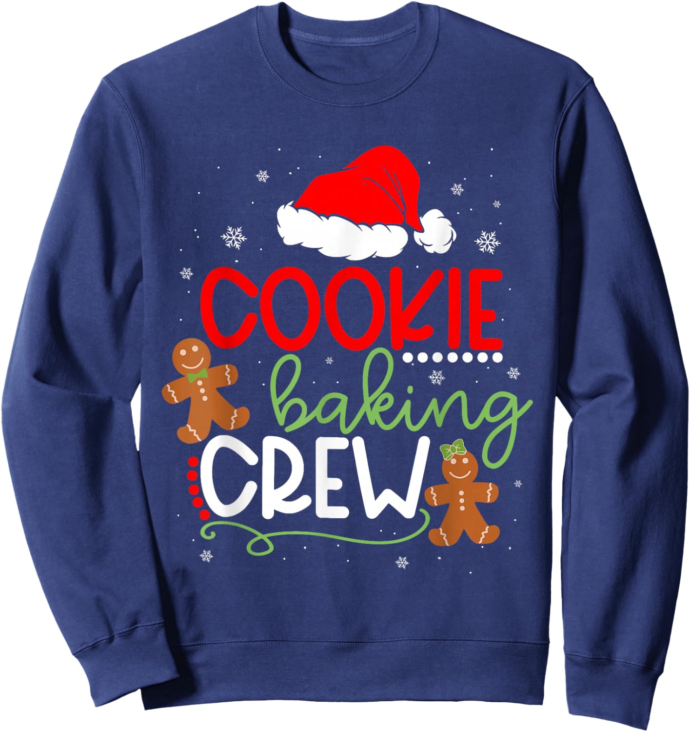 Merry Christmas Cookie Baking Crew Ginger Santa Pajamas Xmas Sweatshirt - Sweatshirt | Navy