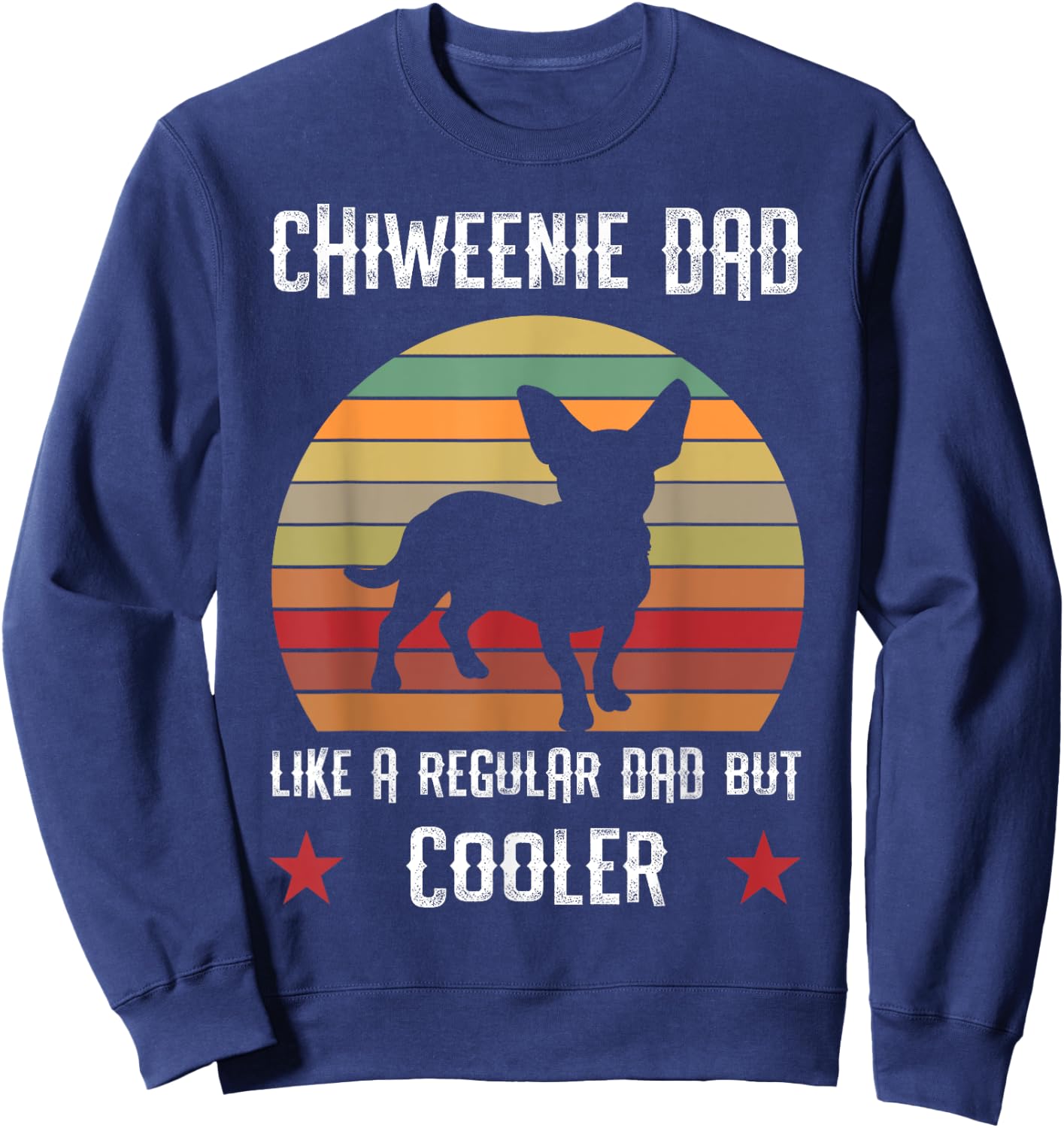Chiweenie Hybrid Dog Dad Retro Vintage Trainer Father's Day Men Women Kids Sweatshirt - Sweatshirt | Navy