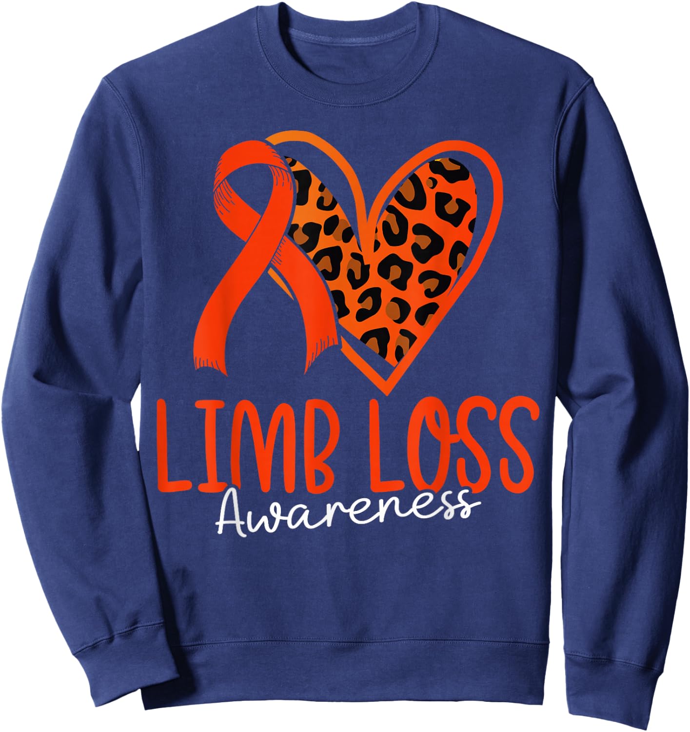 Limb Loss Awareness Ribbon Support Amputation Funny Amputee Sweatshirt - Sweatshirt | Navy