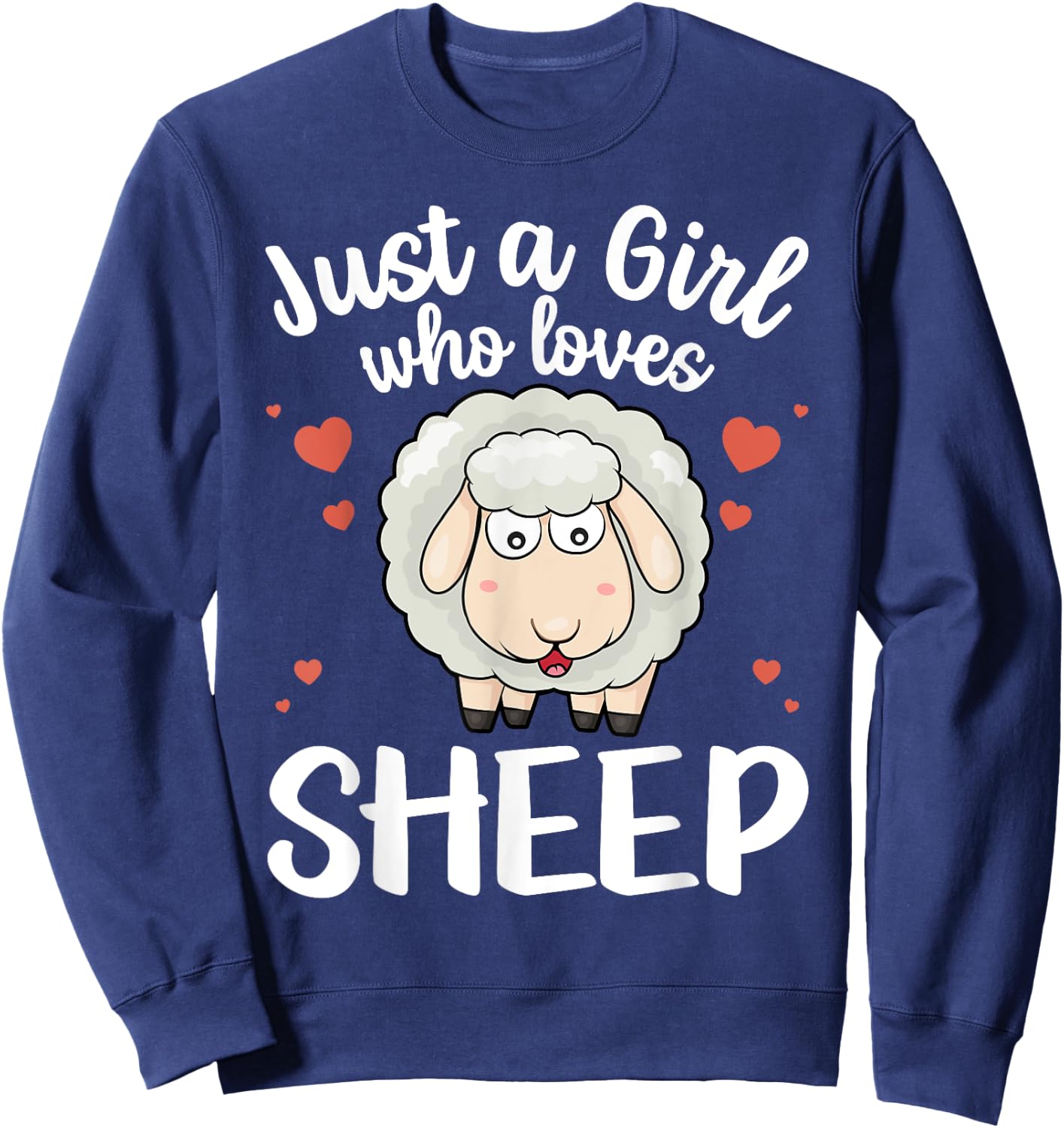 Cool Sheep Girls Kids Love Lamb Sheep Lover Farmer Sweatshirt - Sweatshirt | Navy