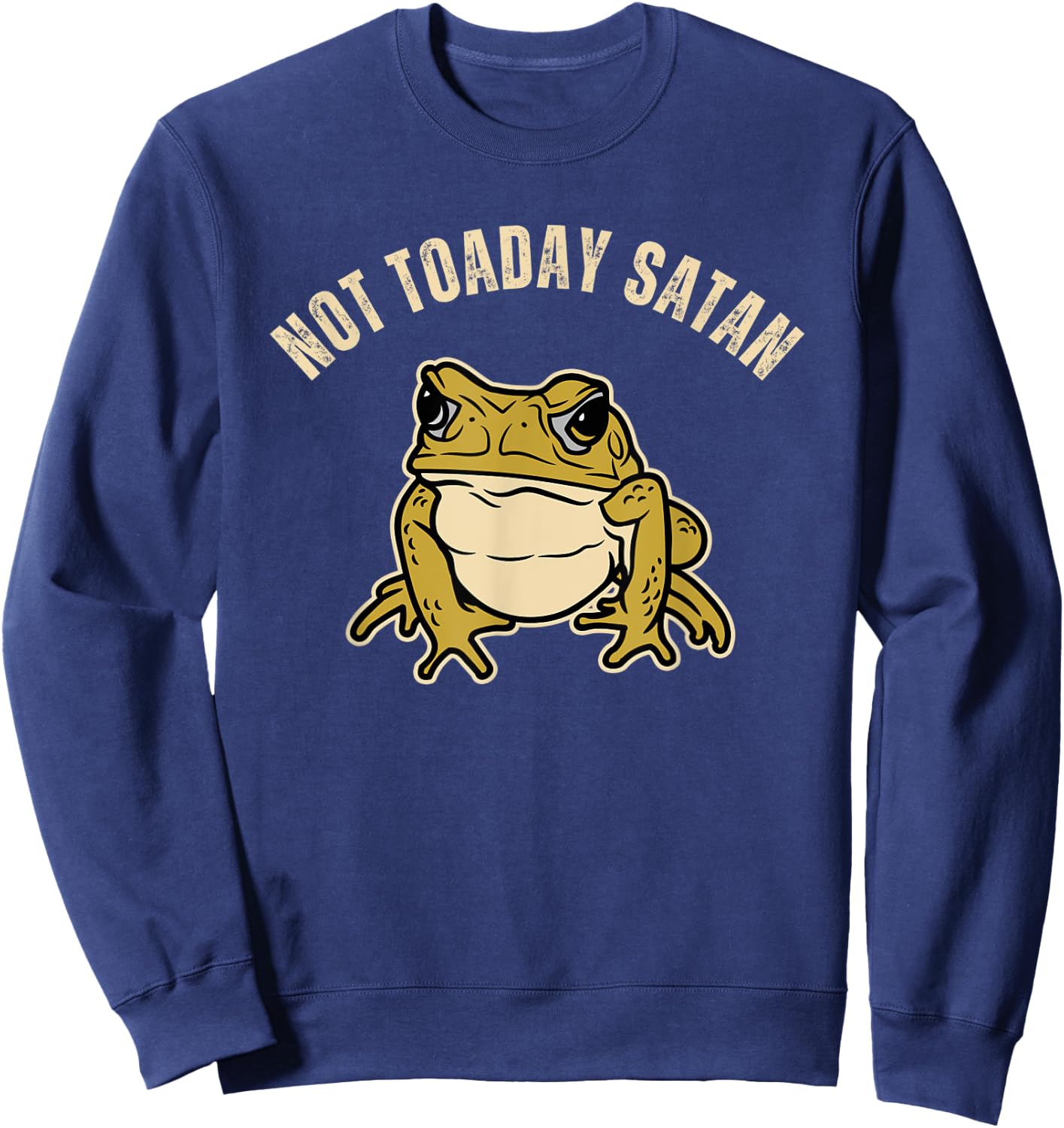 Frog Lovers Christian Funny Toad Pun Not Toaday Satan Sweatshirt - Sweatshirt | Navy