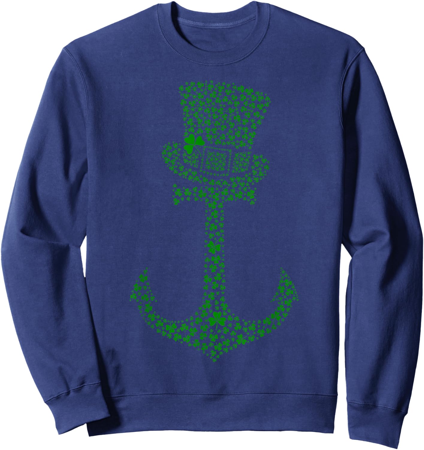 Leprechaun Anchor Shamrocks Cruise Squad St. Patrick's Day Sweatshirt - Sweatshirt | Navy