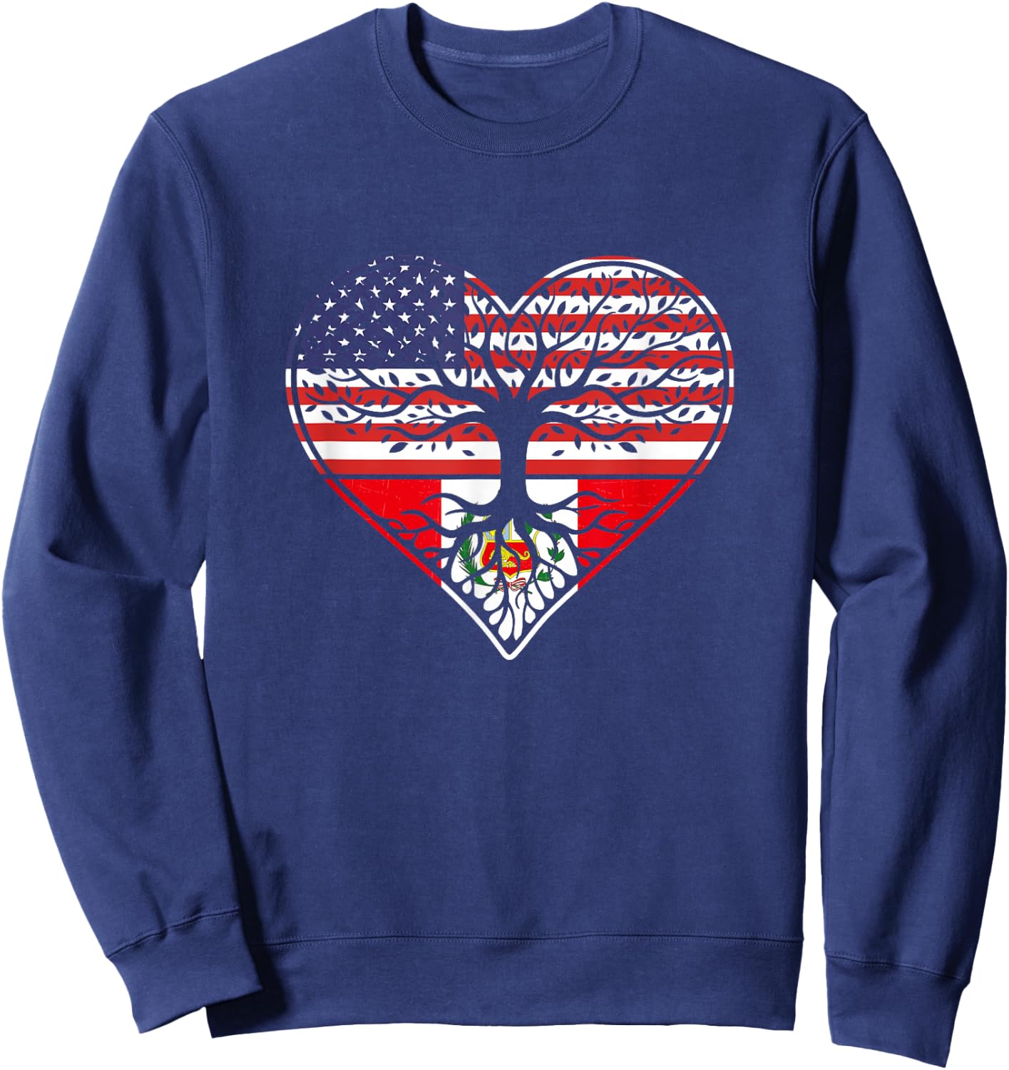 American Peruvian Roots Patriotic Sweatshirt - Sweatshirt | Navy