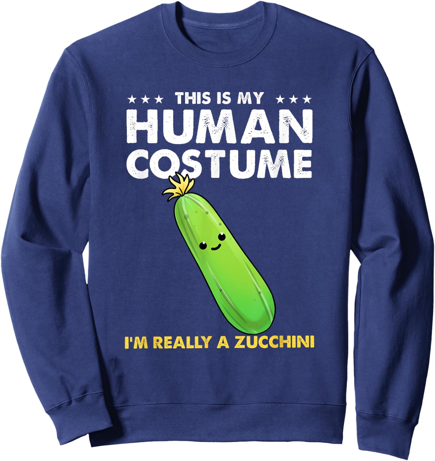 This Is My Human Costume Zucchini Halloween Sweatshirt - Sweatshirt | Navy