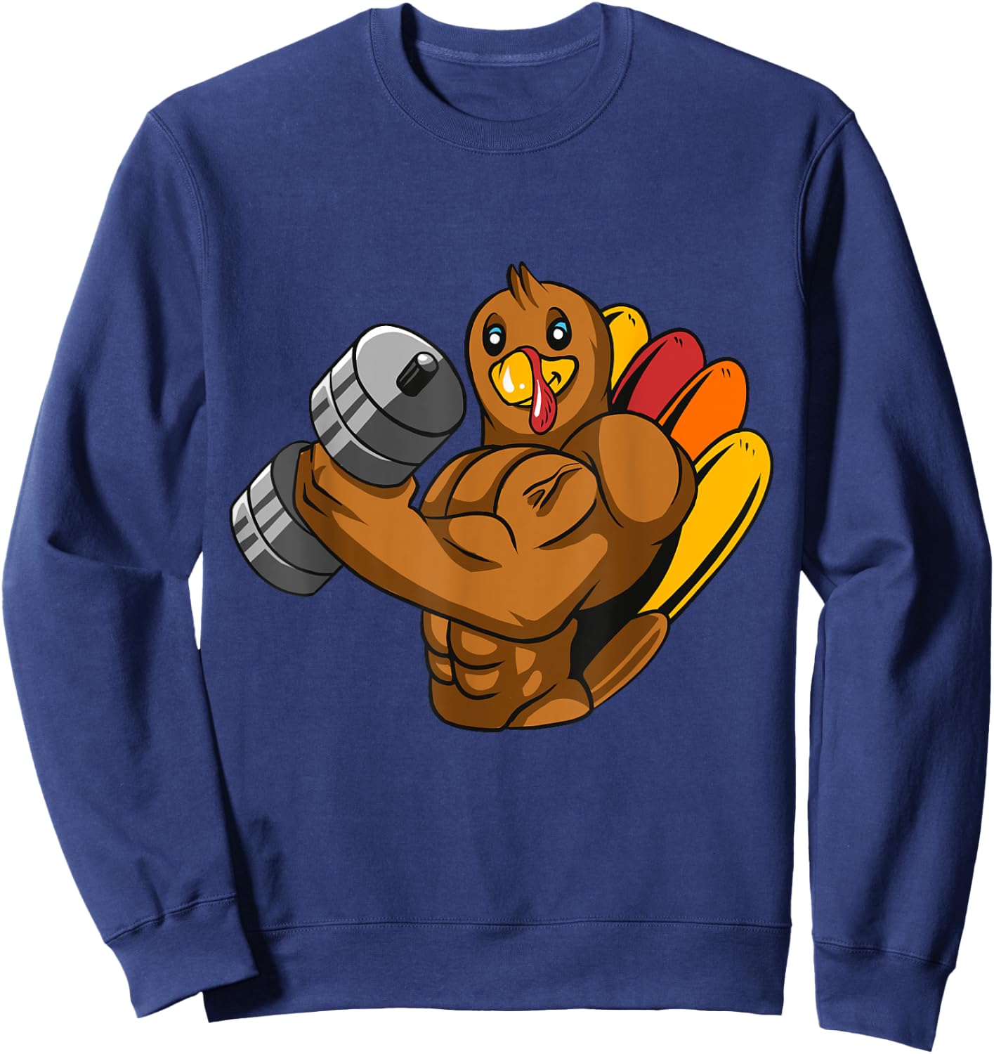 Turkey Bodybuilding Thanksgiving Day Gym Workout Fitness Sweatshirt - Sweatshirt | Navy