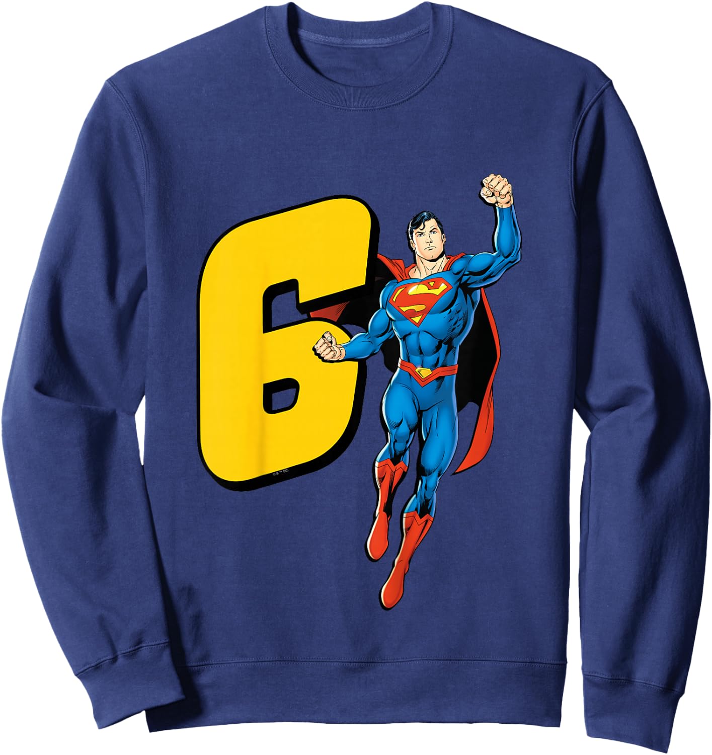 Kids Superman Super Hero 6th Birthday Sweatshirt - Sweatshirt | Navy