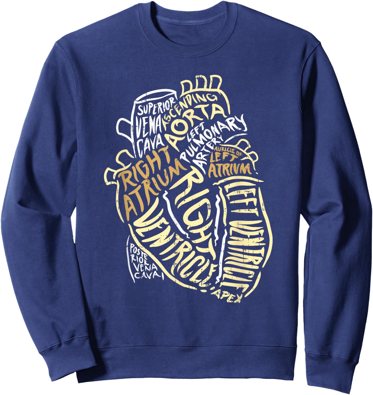 Heart Specialist Anatomy Doctor Medical Biology Organ Artery Sweatshirt - Sweatshirt | Navy
