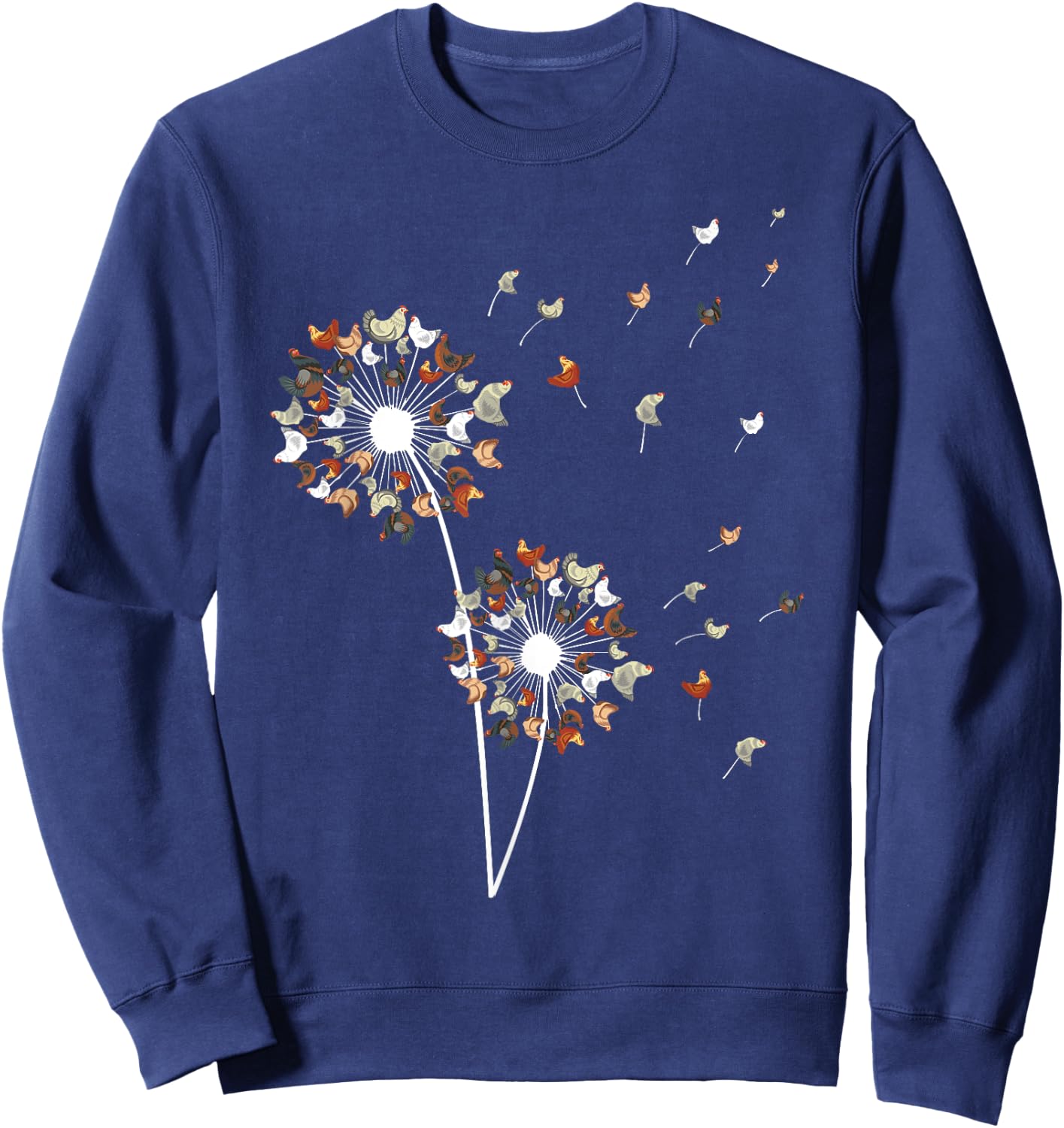 Chicken Art Women Dandelion Lovers Chicken Farmer Sweatshirt - Sweatshirt | Navy