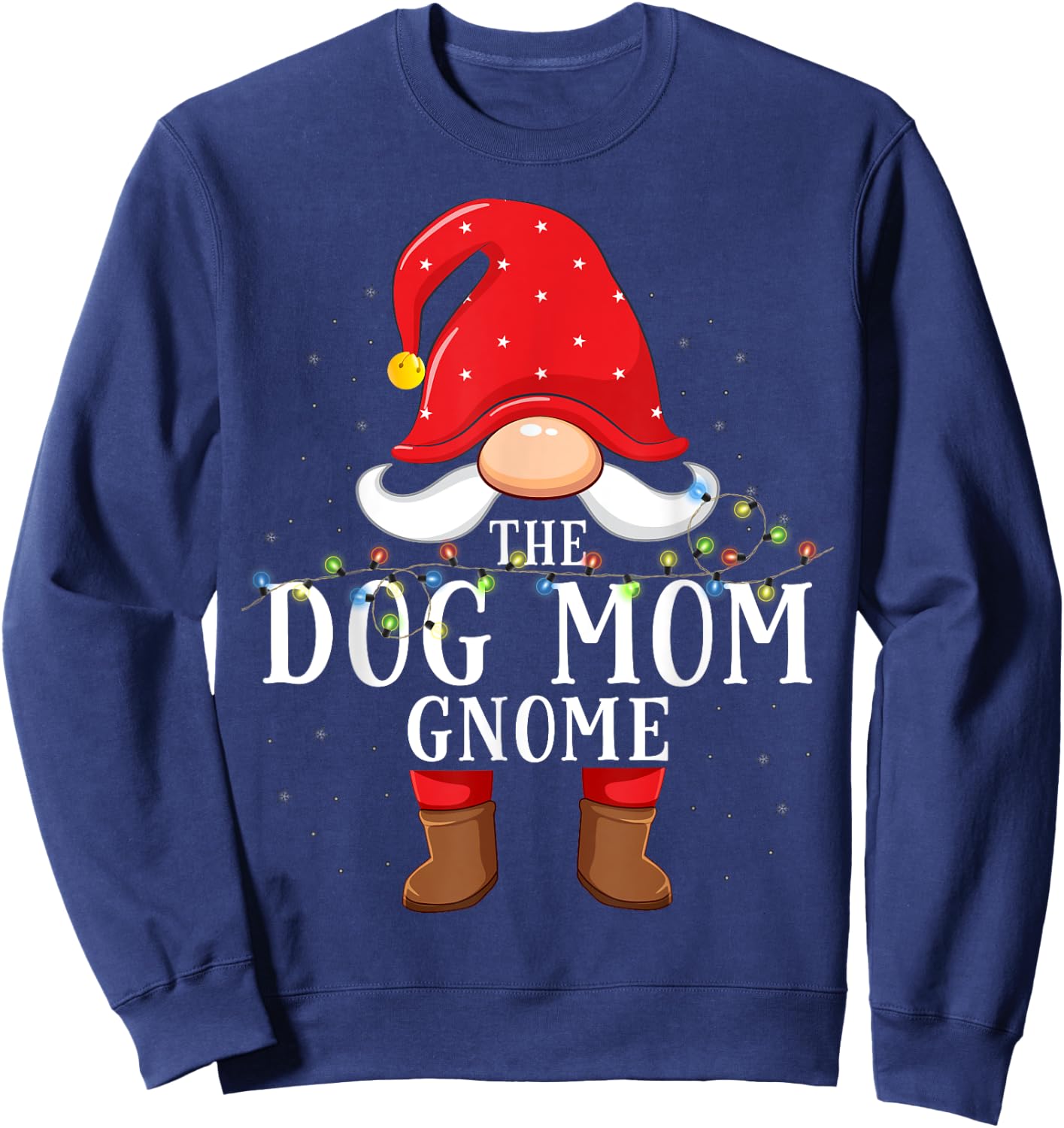 Dog mom Gnome Matching Christmas Family Pajama Sweatshirt - Sweatshirt | Navy