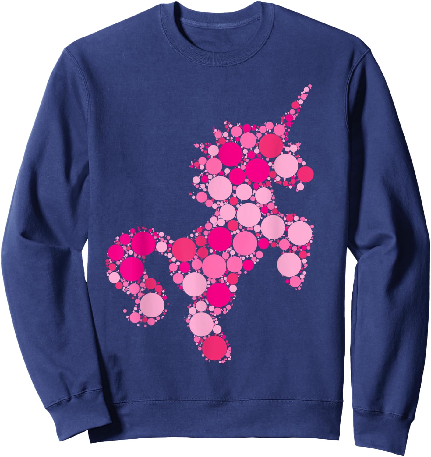 Pink Polka Dot Unicorn International Dot Day shirt Kids Girl Sweatshirt - Sweatshirt | Navy