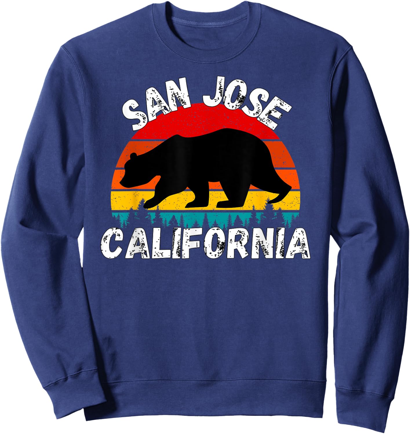 Retro San Jose California Apparel Sweatshirt - Sweatshirt | Navy
