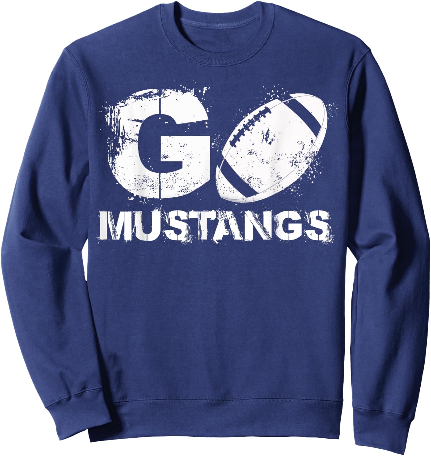 Football Go Mustangs Sweatshirt - Sweatshirt | Navy