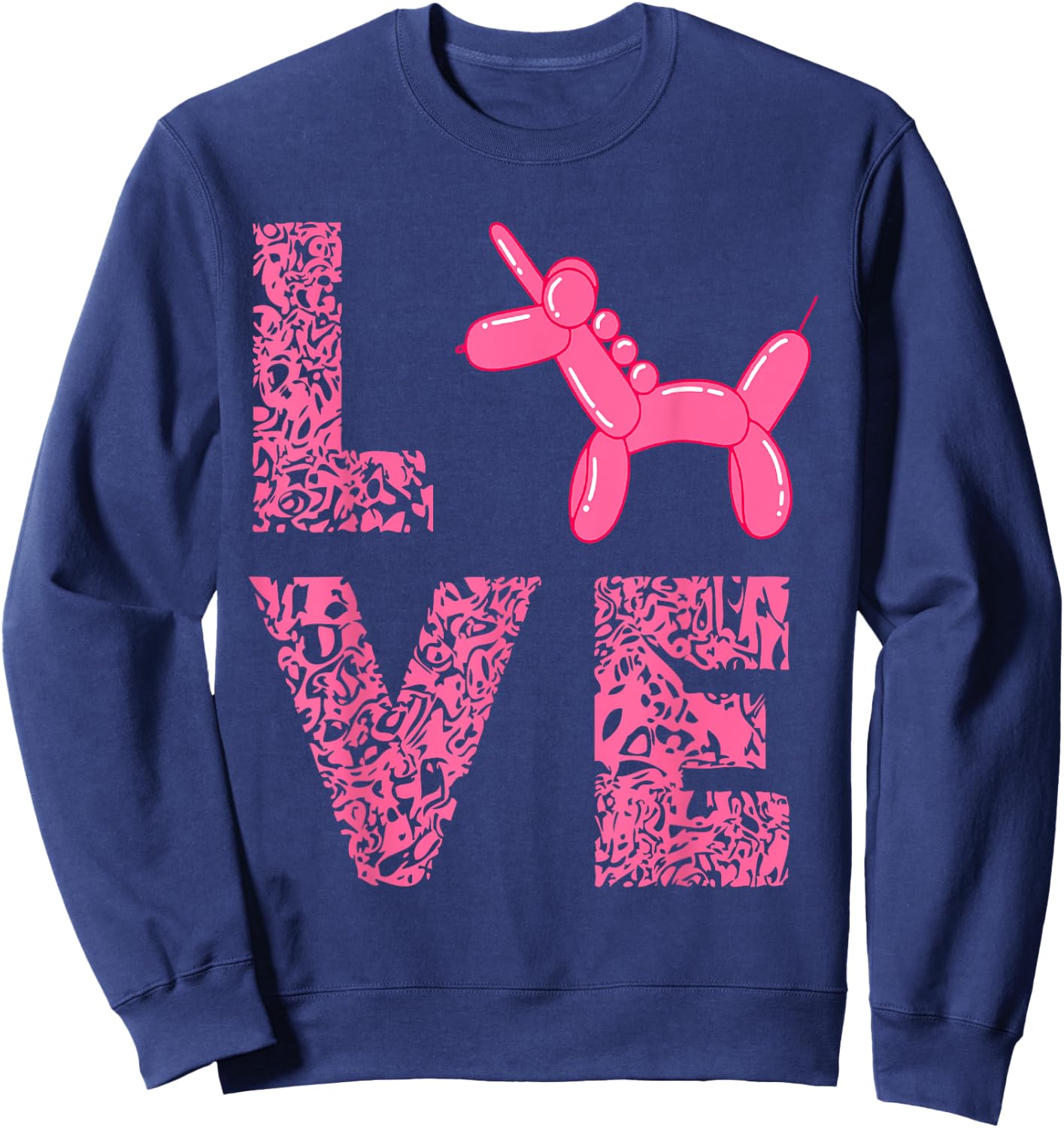 Balloon Twisting Unicorn Love Balloon Artist Balloon Animal Sweatshirt - Sweatshirt | Navy