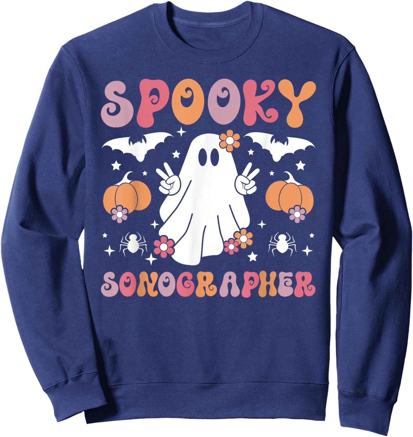 Spooky Sonographer Halloween Sonography Sweatshirt - Sweatshirt | Navy