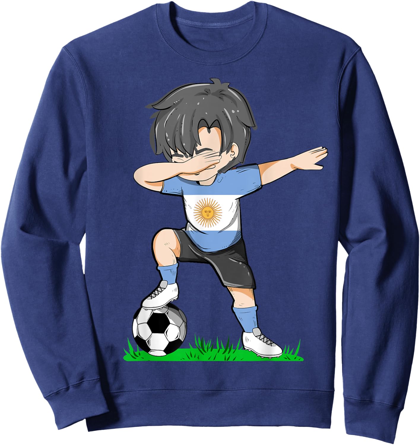 Soccer Argentina Jersey Argentinian Flag Football Boys Men Sweatshirt - Sweatshirt | Navy