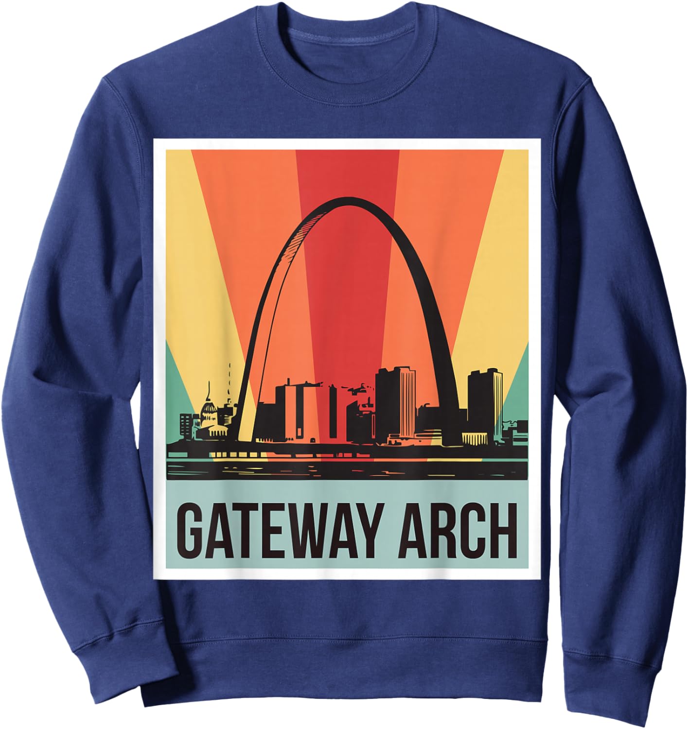 St Louis Vintage Gateway Arch National Park Souvenir Sweatshirt - Sweatshirt | Navy