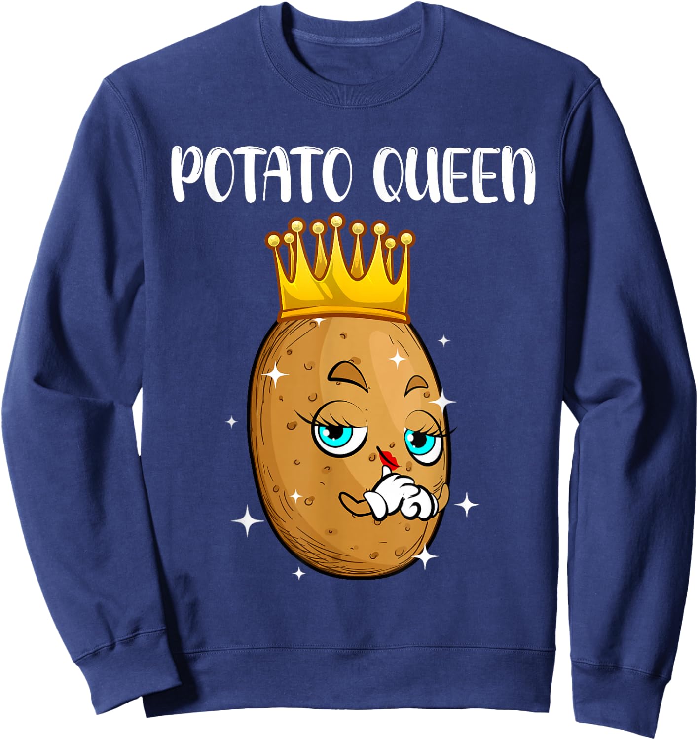 Best Potato Themed Gift Potato Accessories & Stuff Cute Potato Design Girls Vegetable Potato Lovers Sweatshirt - Sweatshirt | Navy