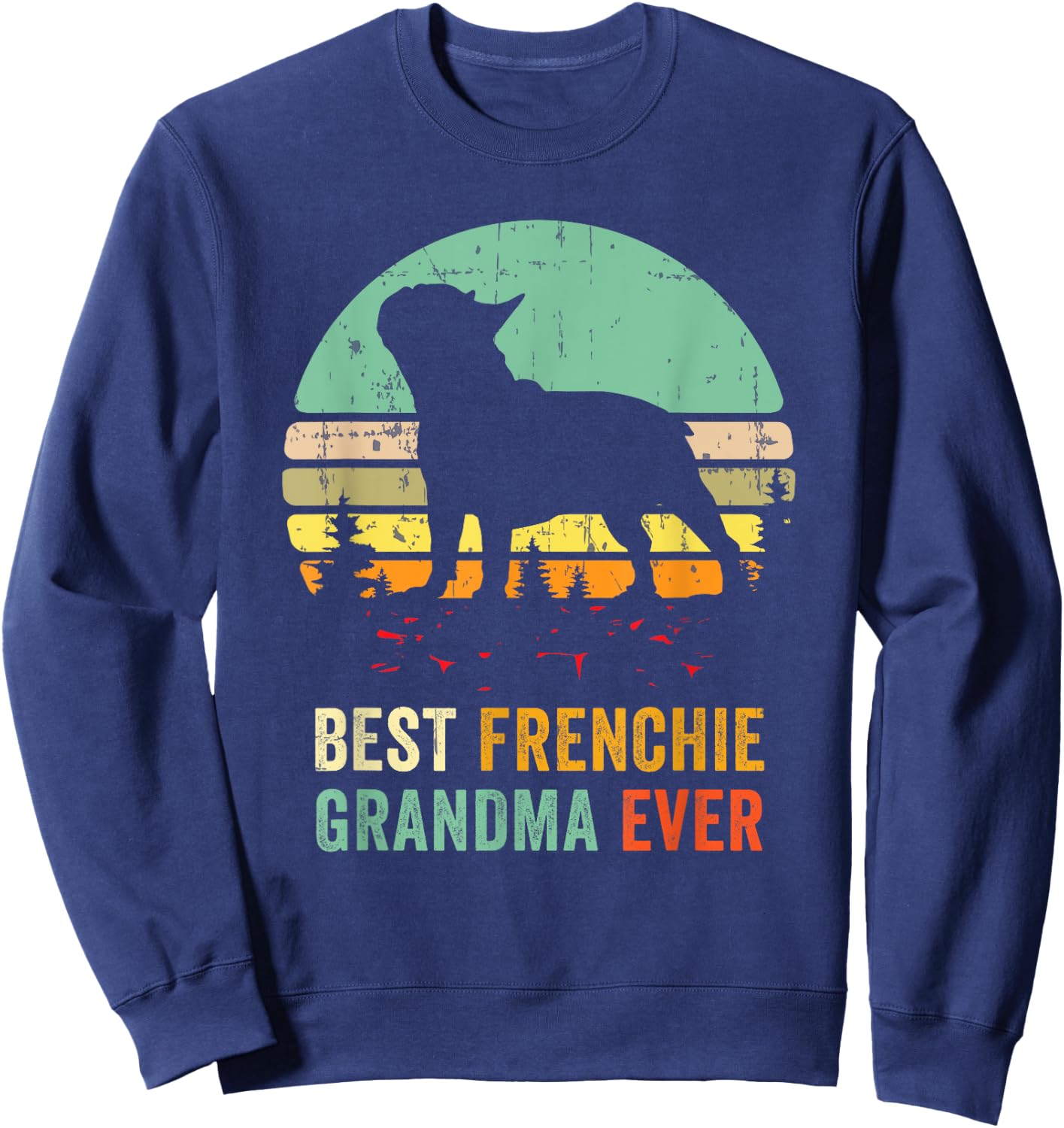 Frenchie Grandma French Bulldog Grandmother Granddog Pet Dog Women Sweatshirt - Sweatshirt | Navy