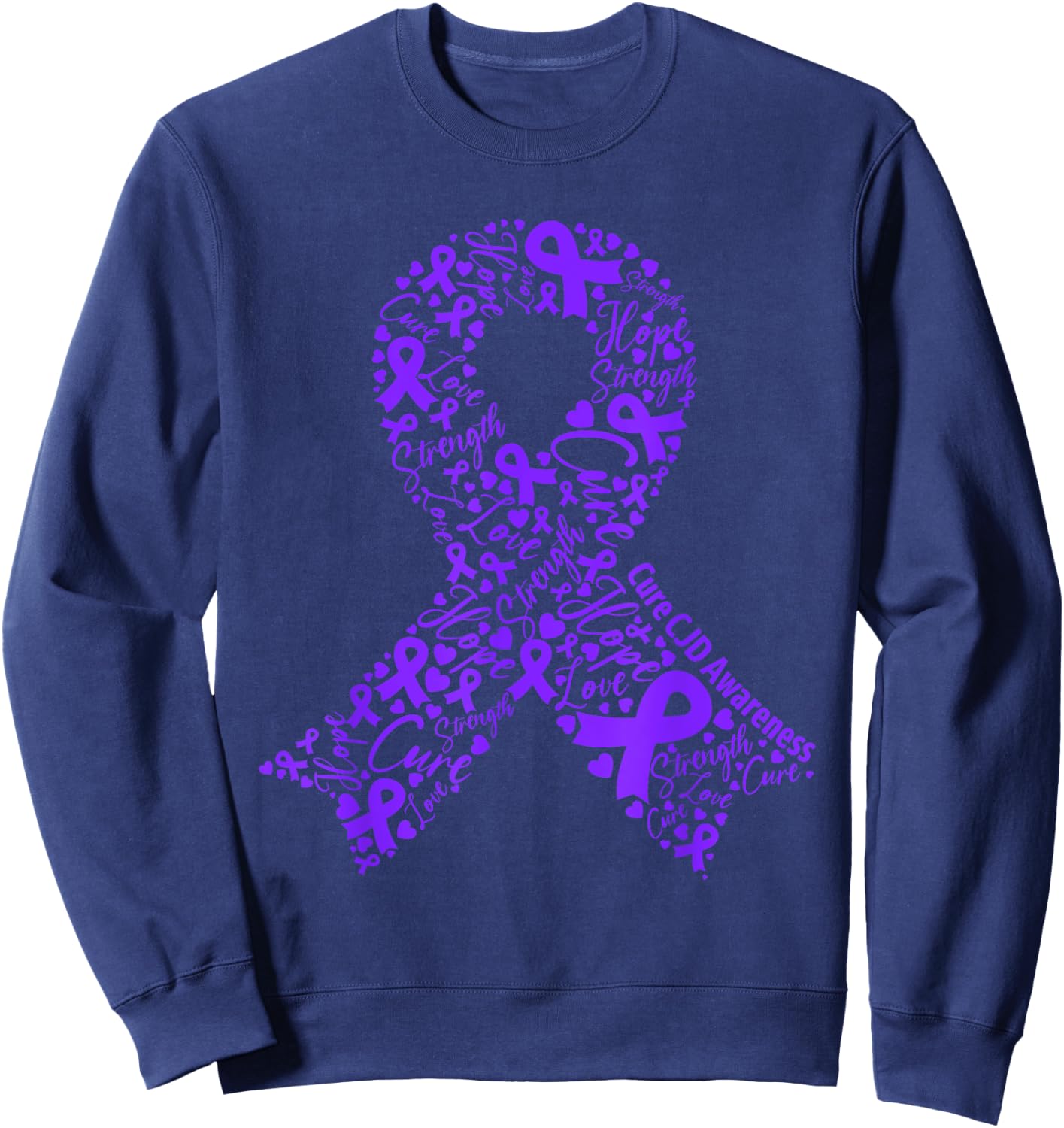 Cure CJD Warrior Awareness Survivor Fighter Supporter Sweatshirt - Sweatshirt | Navy