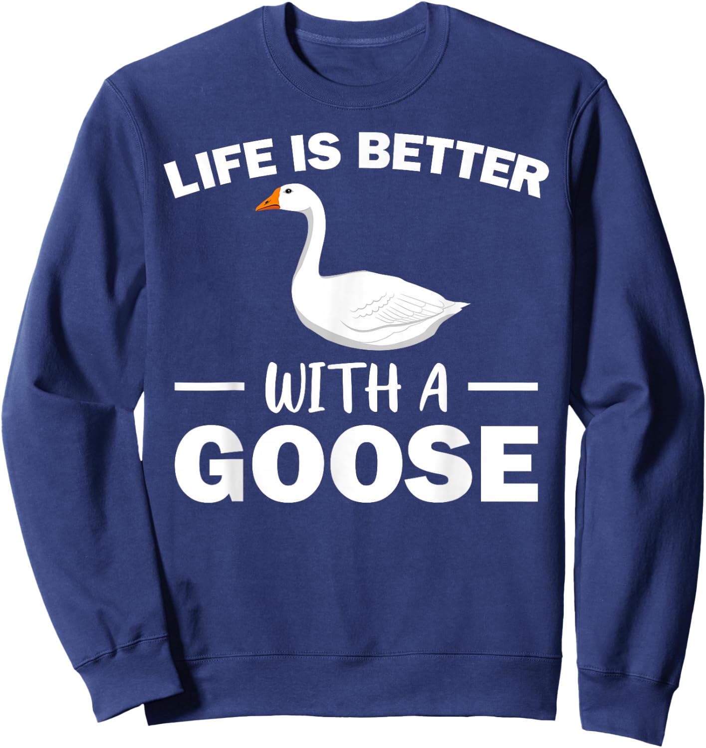 Cute Goose Design Women Toddler Grey White Goose Fan Sweatshirt - Sweatshirt | Navy