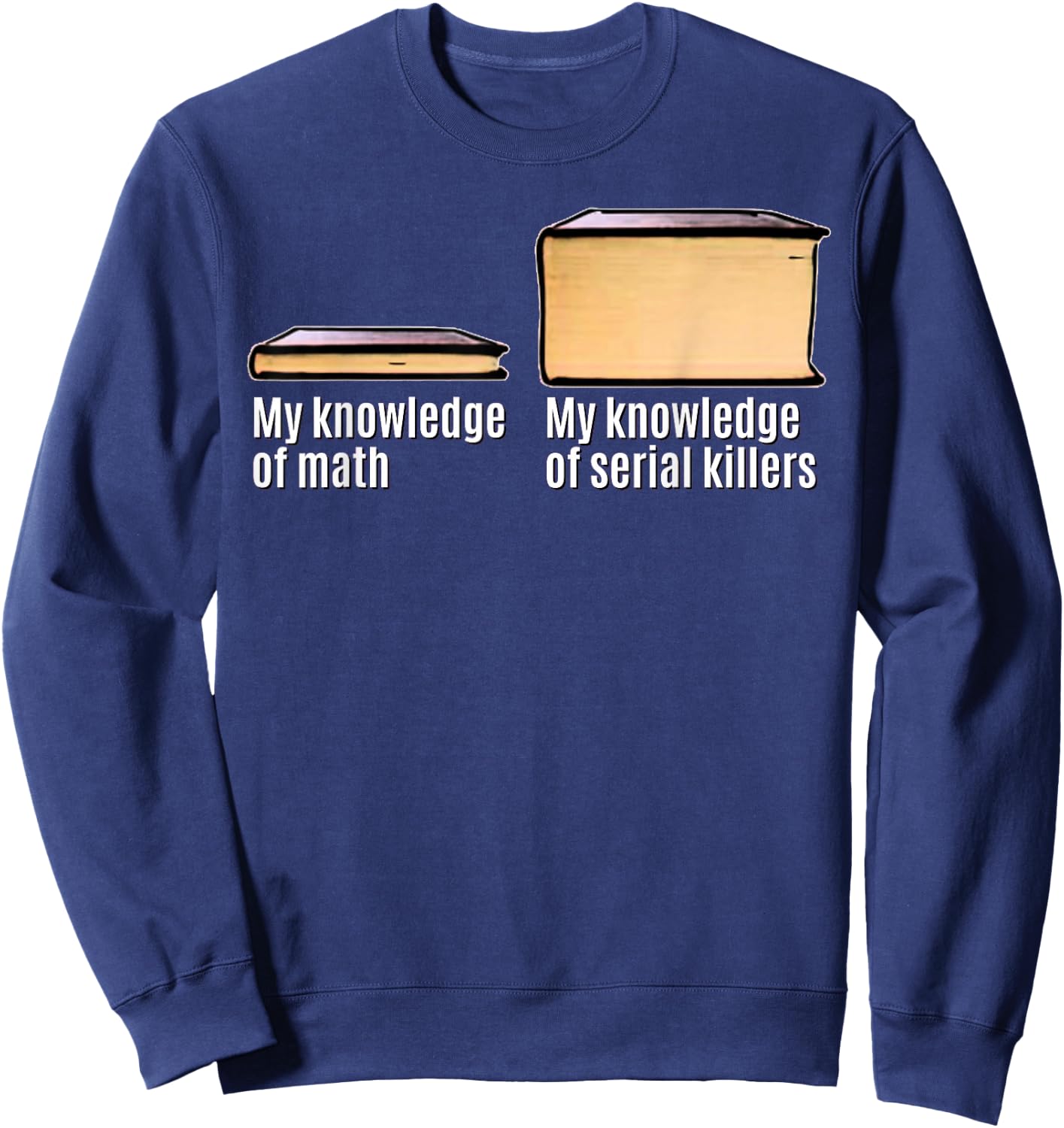 Funny True Crime Meme My Knowledge About Serial Killers Sweatshirt - Sweatshirt | Navy