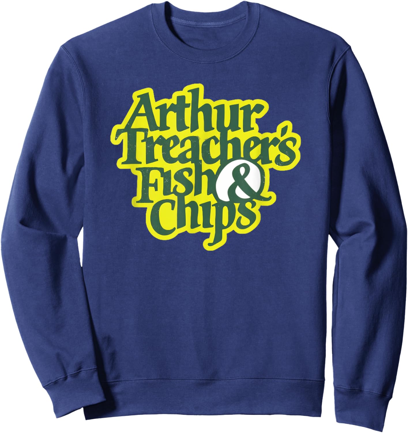 Arthur Treachers Fish and Chips Retro Vintage Sweatshirt - Sweatshirt | Navy