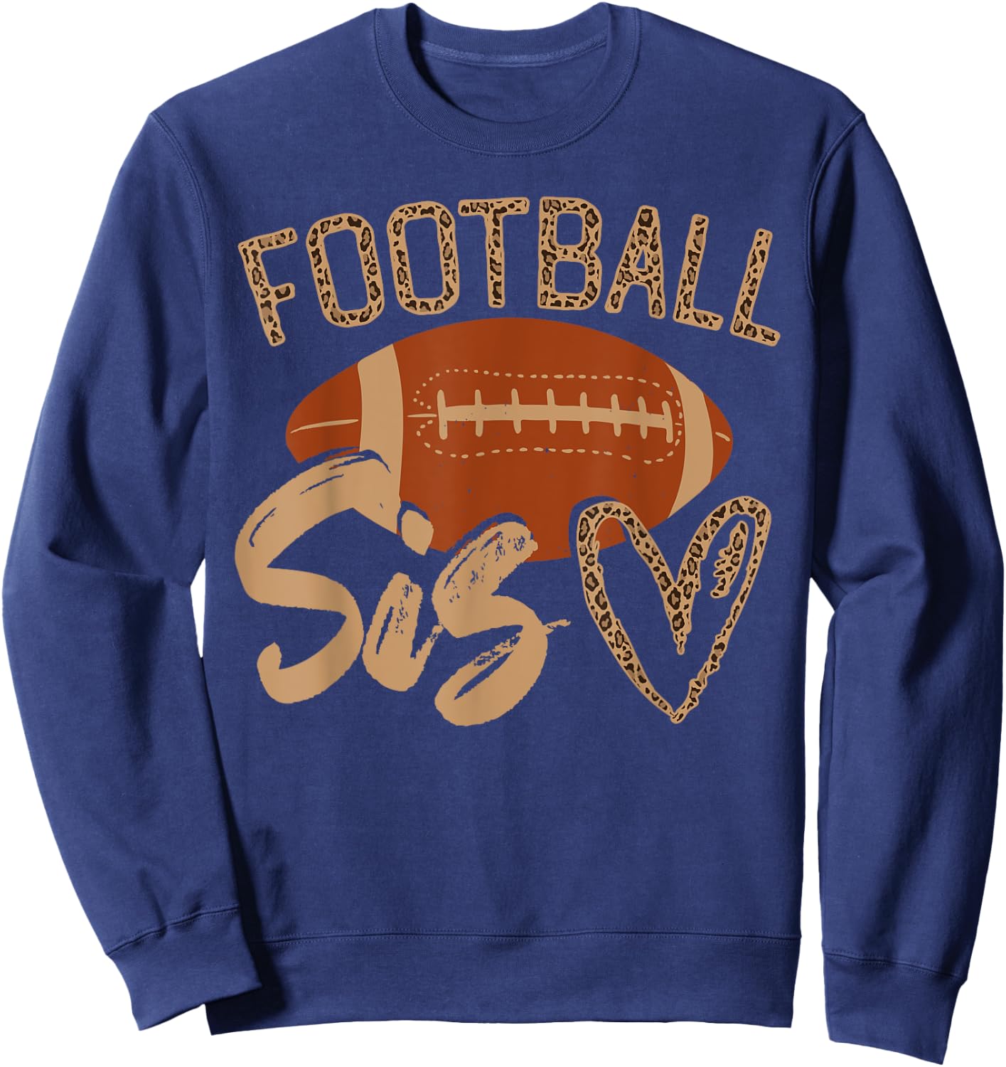 Football Sister Leopard Family Matching Outfit Sweatshirt - Sweatshirt | Navy