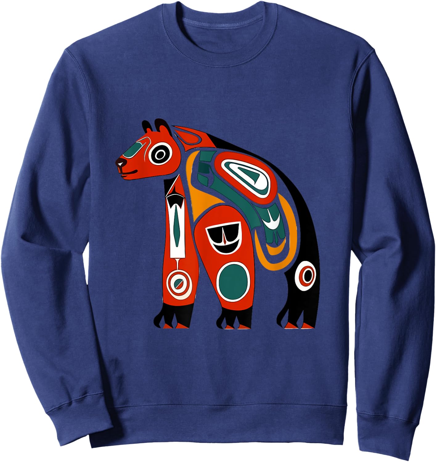 Bear Kachina Doll Native American Plains Style Hopi Art Sweatshirt - Sweatshirt | Navy