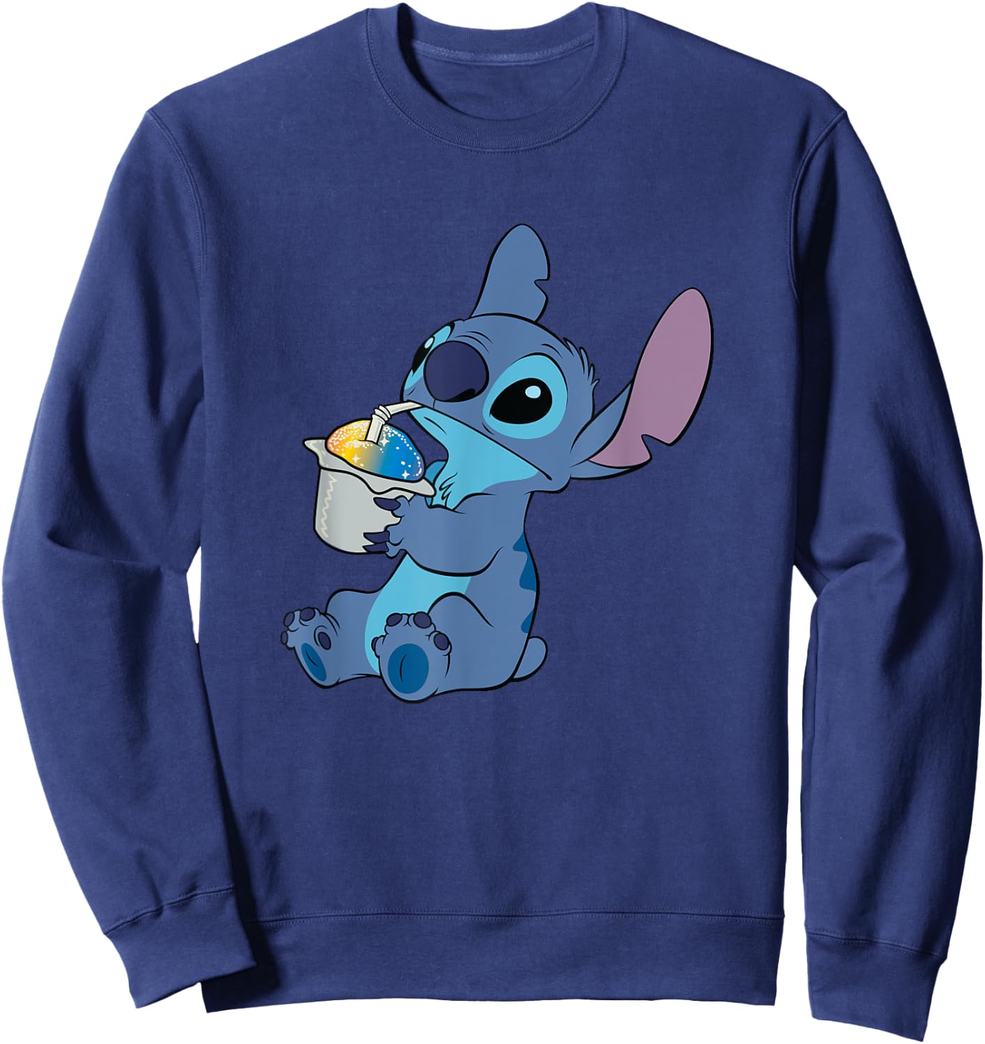 Disney Lilo & Stitch Cute Stitch Sparkling Ice Cream Poster Sweatshirt - Sweatshirt | Navy