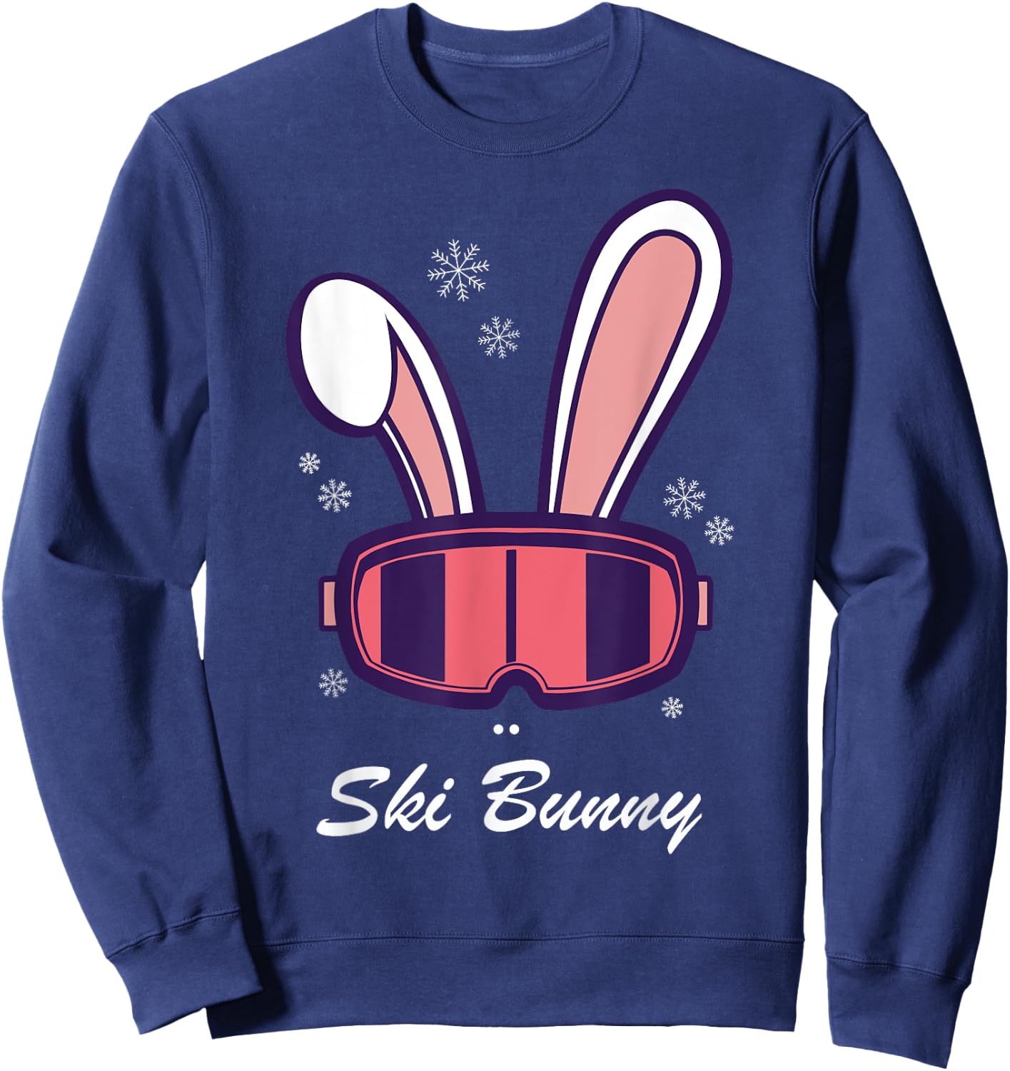 Funny Snowboard Ski Face Funny Ski Bunny Sweatshirt - Sweatshirt | Navy