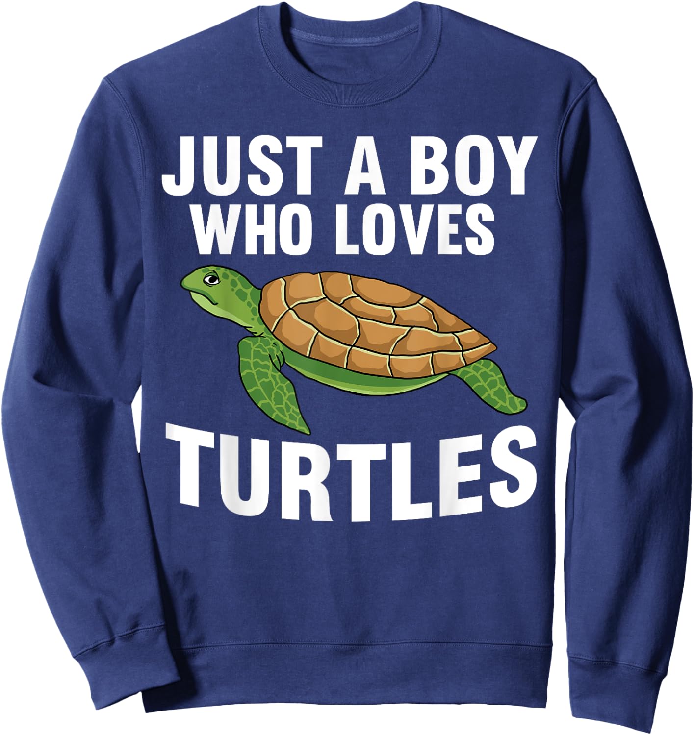 Cool Turtle Design Boys Kids Sea Turtle Animal Lover Sweatshirt - Sweatshirt | Navy