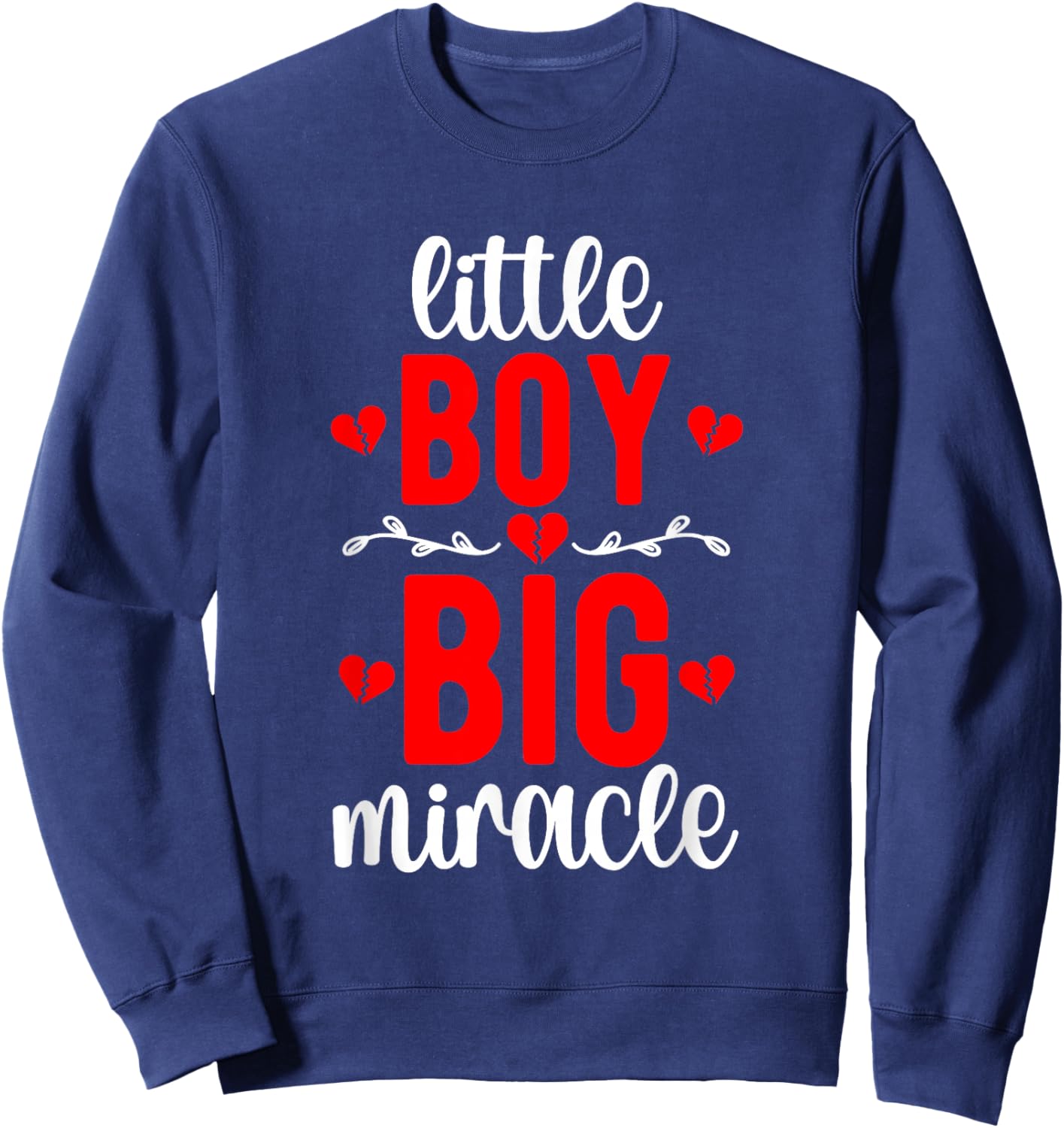 Little Boy CHD Warrior Congenital Heart Disease Sweatshirt - Sweatshirt | Navy
