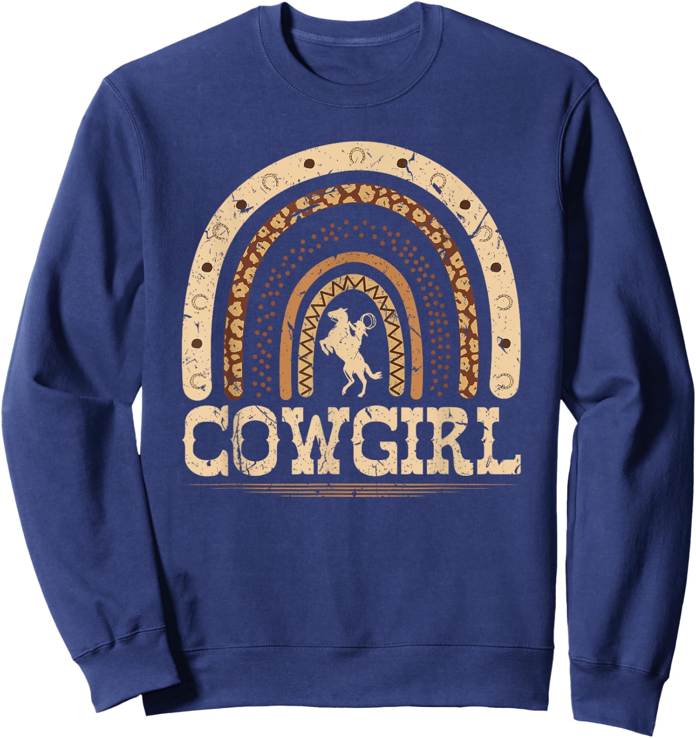 African American Cowgirl, Melanin Country Rainbow Sweatshirt - Sweatshirt | Navy
