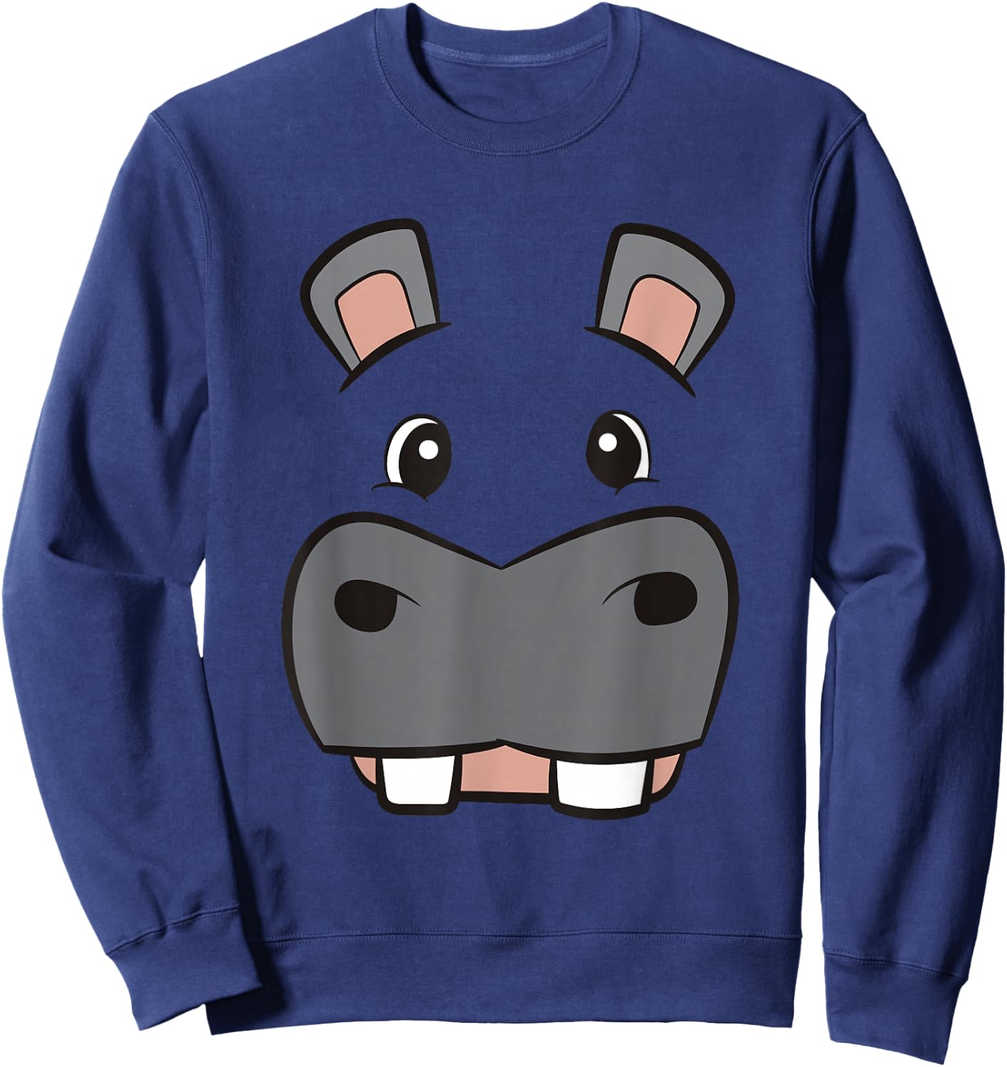Lazy Animal Halloween Costumes Funny Hippo Costume Lazy Halloween Costume Hippopotamus Sweatshirt - Sweatshirt | Navy