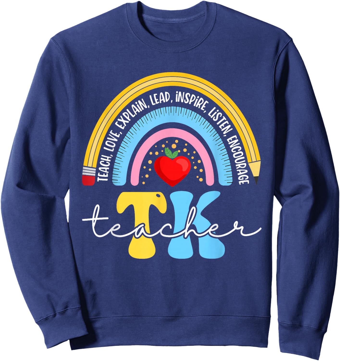 Tk Teacher Retro Back To School Transitional Kindergarten Men Women Sweatshirt - Sweatshirt | Navy