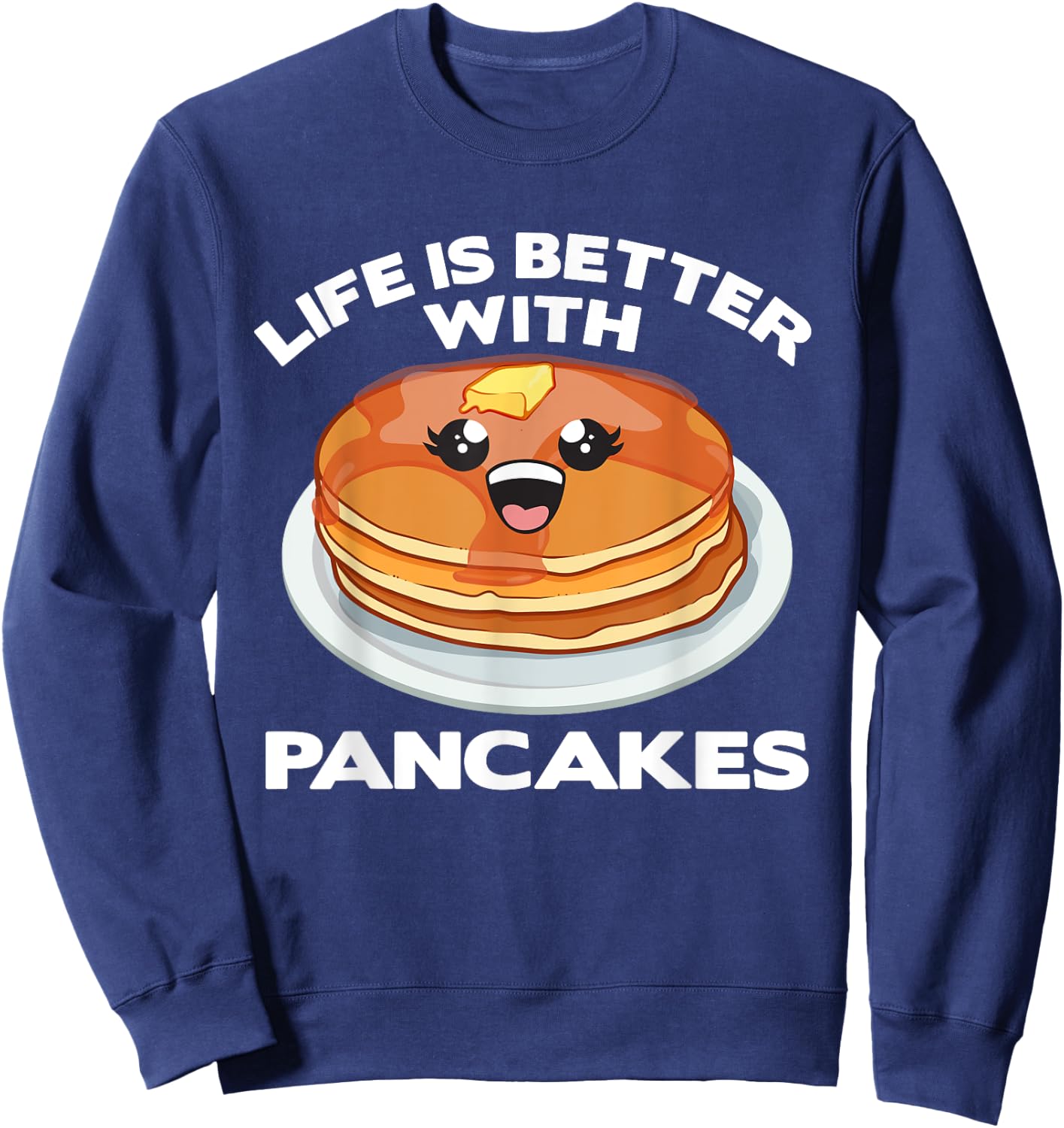 Cool Pancake Art Women Pancake Lovers Hotcake Sweatshirt - Sweatshirt | Navy