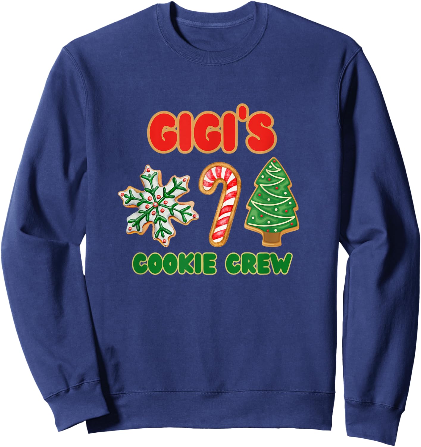 Cute Gigi Christmas Cookie Helper Crew Sweatshirt - Sweatshirt | Navy