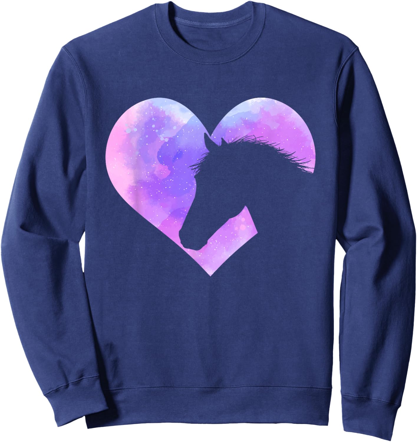 Horse Head Heart Shaped Design - Horseman Horseback Rider Sweatshirt - Sweatshirt | Navy