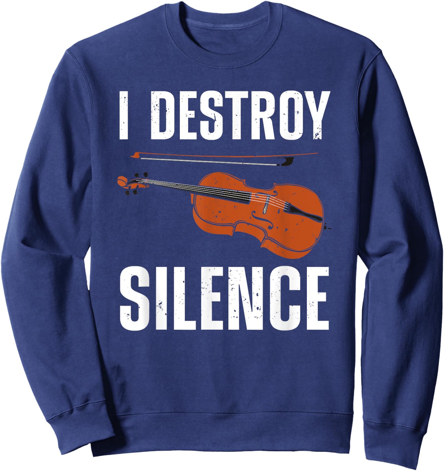 Funny Violin Player Art Women Kids Fiddle Violinist Sweatshirt - Sweatshirt | Navy