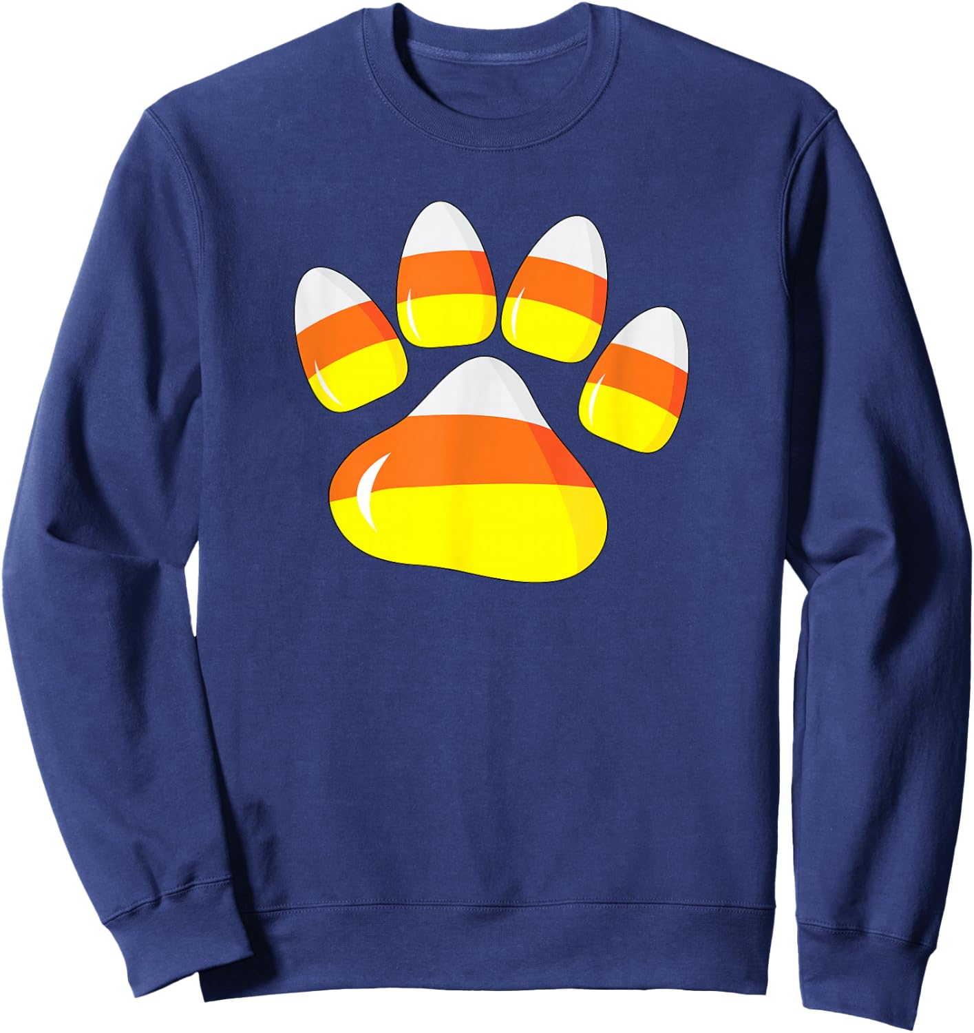 Halloween Costume Candy Corn Paw Dog Funny Pet For Dog Owner Women Kids Sweatshirt - Sweatshirt | Navy