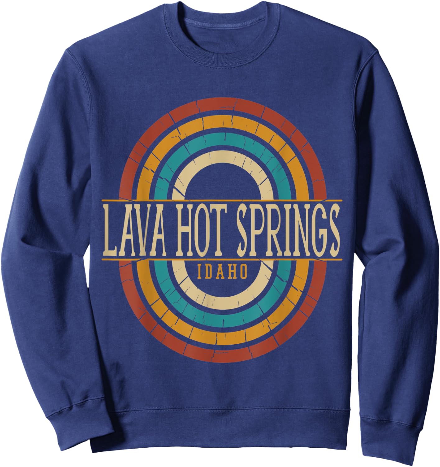 Vintage Retro Lava Hot Springs Idaho ID Women Men Souvenirs Sweatshirt - Sweatshirt | Navy