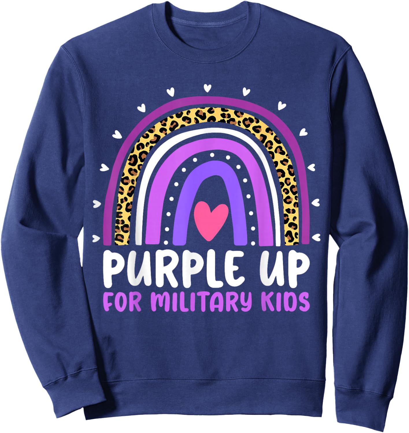 Purple Up for Military Kids Month Military Child Rainbow Small Sweatshirt - Sweatshirt | Navy